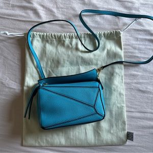 Loewe Mini Puzzle Bag Cyan